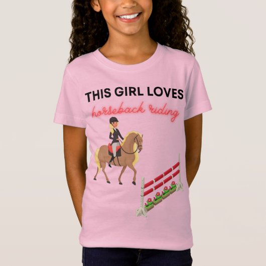 T-Shirt Cette Fille Aime L'Équitation (Devant)