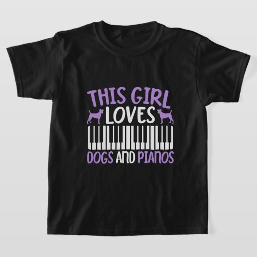 T-shirt Cette Fille Aime Les Chiens Et Piano Player Pianis (Poser)