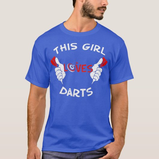 T-shirt Cette fille aime les fléchettes Dartboard Lover Co (Devant)