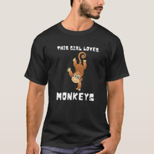 T-shirt Cette Fille Aime Les Singes Cirque Animal Monkey 1