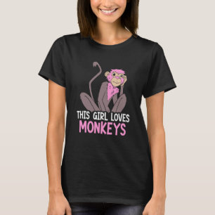 T-shirt Cette Fille Aime Les Singes Dit Un Animal Singe