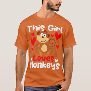 T-shirt Cette fille aime les singes Safari Zoo Animal Prim