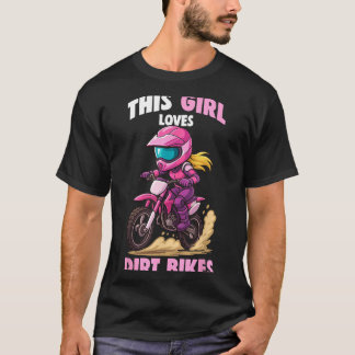 T-shirt Cette fille aime les vélos tout-terrain Motocross