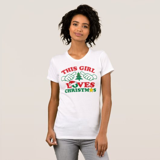 T-shirt cette fille aime noël (Devant entier)