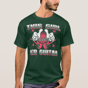 T-shirt Cette fille aime sa guitare mignonne guitare fille