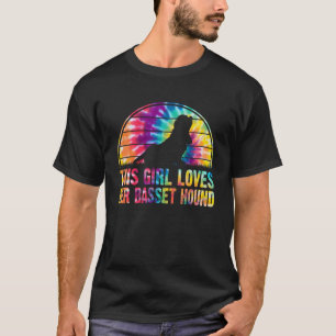 T-shirt Cette Fille Aime Son Basset Hound Tie Dye Chien