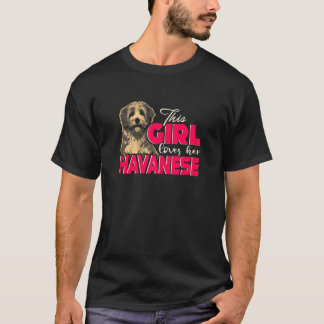 T-shirt Cette Fille aime son chien Havanais 3