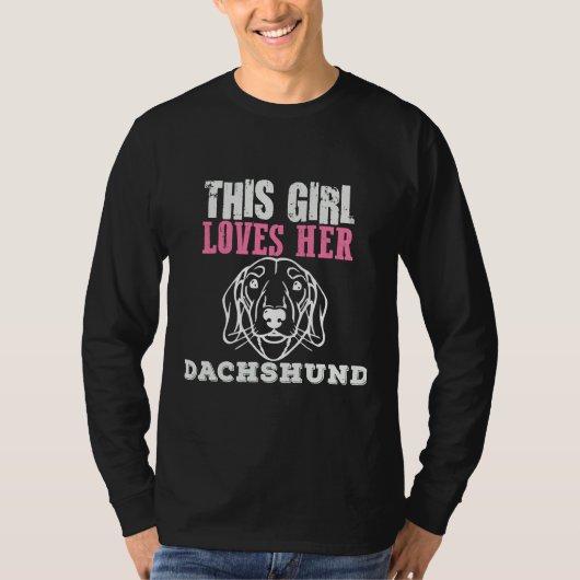 T-shirt Cette Fille Aime Son Dachshund 135 (Devant)