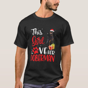 T-shirt Cette Fille Aime Son Doberman Chien Noel Costume C
