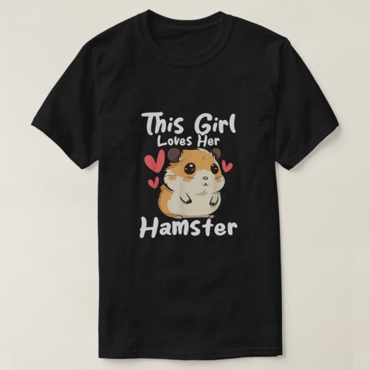 T-shirt Cette Fille Aime Son Hamster (Design devant)