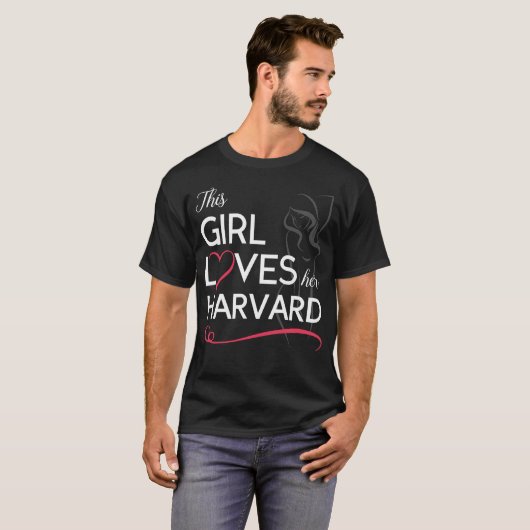 T-shirt Cette fille aime son HARVARD (Devant entier)