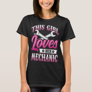 T-shirt Cette Fille Aime Son Mécanicien Machiniste Mécaniq