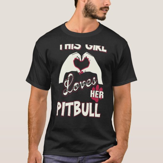 T-shirt Cette Fille Aime Son Pitbull (Devant)