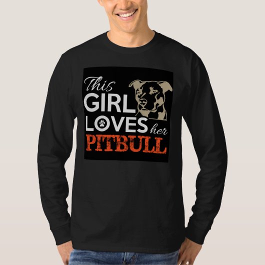 T-shirt Cette fille aime son Pitbull 426 (Devant)