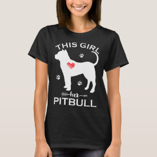 T-shirt Cette fille aime son Pitbull drôle de chiot jeu de