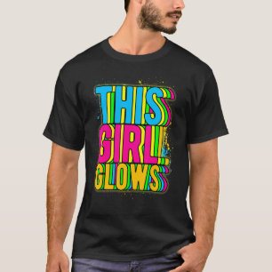 T-shirt Cette fille brille fête 80s vintage rétro coloré
