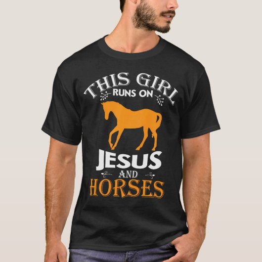 T-shirt Cette Fille Coule Sur Jésus Et Chevaux Cool Christ (Devant)