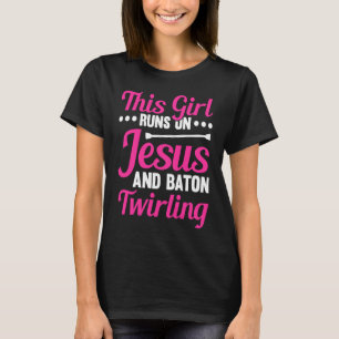 T-shirt Cette fille court sur Jésus et le maniement de bag