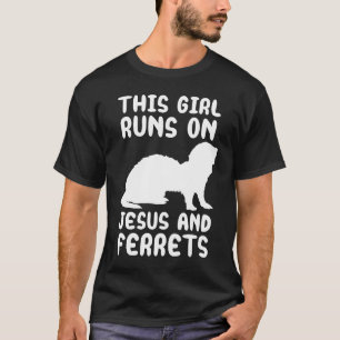 T-shirt Cette fille court sur Jésus et les furets citent