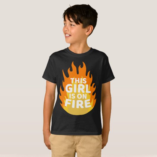T-shirt Cette Fille est en feu - Émancipation Femmes Pouvo (Devant entier)