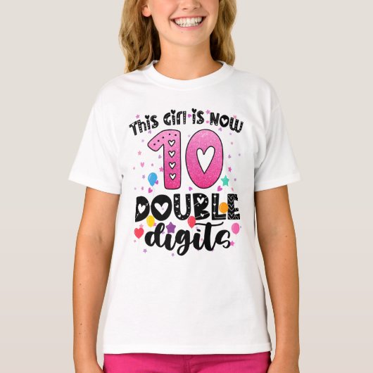 T-shirt Cette Fille Est Maintenant 10 Double Chiffres Cade (Devant)