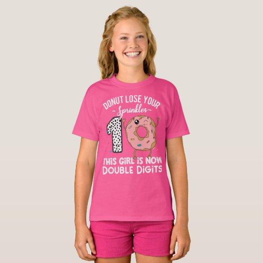 T-shirt Cette fille est maintenant double chiffres 10e ann (Devant entier)