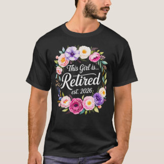 T-shirt Cette fille est retraitée dès 2026 Floral Maman Fe
