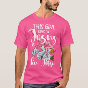 T-shirt Cette Fille Fonctionne Sur Jésus Et Jiu Jitsu
