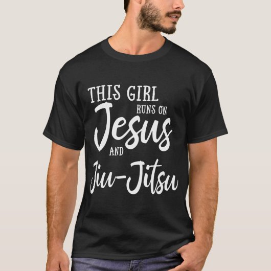 T-shirt Cette Fille Fonctionne Sur Jésus Et Jiu Jitsu Chri (Devant)