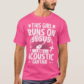 T-shirt Cette Fille Fonctionne Sur Jésus Et La Guitare Aco
