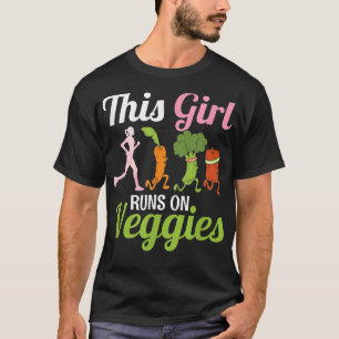 T-shirt Cette Fille Fonctionne Sur Le Végan Légume Drôle