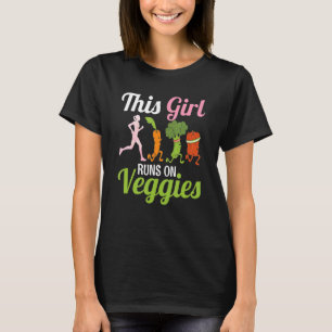 T-shirt Cette Fille Fonctionne Sur Le Véganisme Végétal Lé