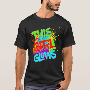 T-shirt Cette Fille Joue Colorée Fête Anniversaire Femmes