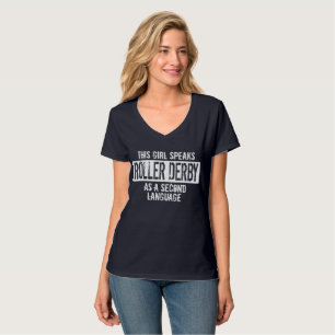 T-shirt Cette fille parle la langue de Derby de rouleau