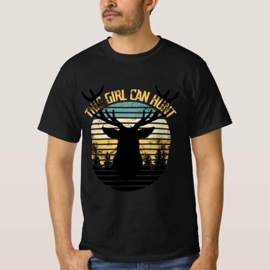 T-shirt Cette Fille Peut Chasser Classique (Devant)