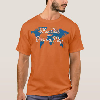 T-shirt Cette fille peut lire une carte pour les filles fo