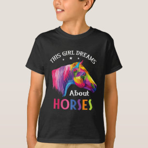 T-shirt Cette Fille Rêve Sur Les Chevaux Cheval Équitation