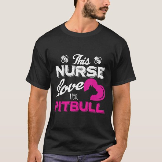 T-shirt Cette Infirmière Aime Son Pitbull (Devant)