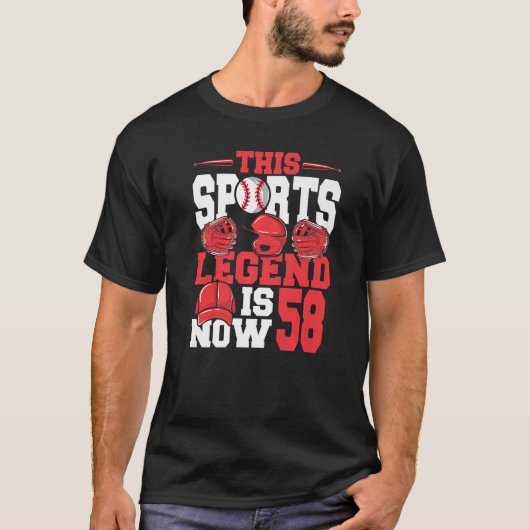 T-shirt Cette Légende Du Sport Est Maintenant 58 Jeu De Ba (Devant)