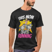 T-shirt Cette Maman aime courir Wolf Husky Jogging Mère R (Devant)