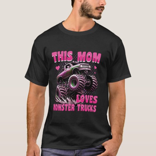 T-shirt Cette maman aime les camions monstres fête d'anniv (Devant)