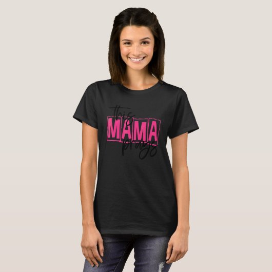 T-shirt Cette maman prie maman chrétienne maman maman mère (Devant entier)