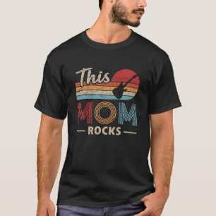 T-shirt Cette Maman Rocks Guitare Heavy Metal Rock N Roll 