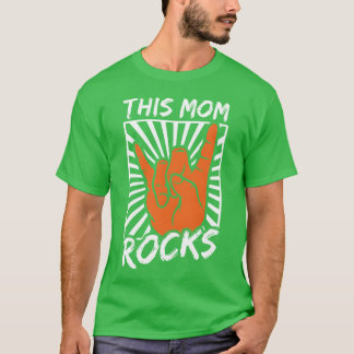 T-shirt Cette Maman Rocks Meilleure Maman Rock et Roll vin