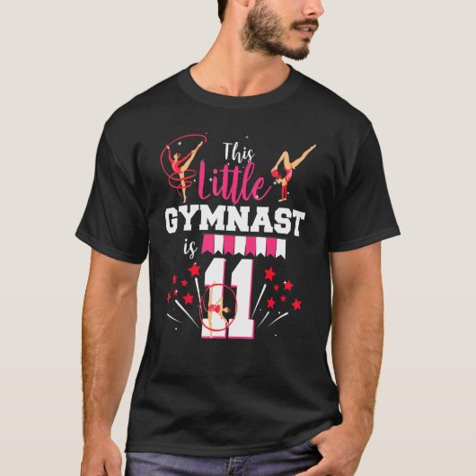 T-shirt Cette petite gymnaste a 11 ans Joyeux anniversaire (Devant)