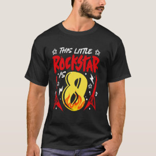 T-shirt Cette Petite Rock Star a 8 ans Guitare 8ème Annive
