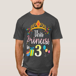 T-shirt Cette Princesse A 3 Ans Bonne Soeur D'Anniversaire