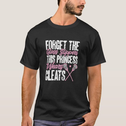 T-shirt Cette Princesse Porte Nettoie Lacrosse Girl Player (Devant)