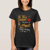 T-shirt Cette Reine Est Née En Août Leopard High Heel Bd (Devant)