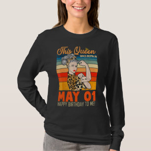T-shirt Cette Reine Est Née En Mai 01 Joyeux Anniversaire